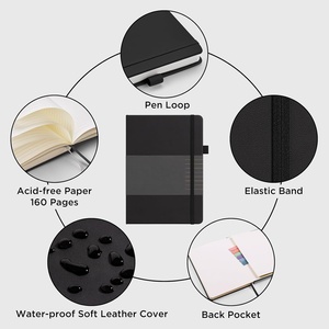 Promotional Customized Box Packaging Gift Box <b>A5</b> Pu Leather <b>Notebooks</b> Bulk Hardcover Pu <b>Notebook</b> With Pen Holder - Product Image 3