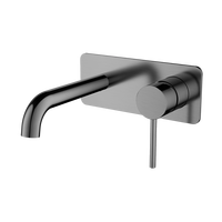 Robinet de lavabo mural moderne à poignée unique, mitigeur de salle de bain au design carré avec valve en céramique