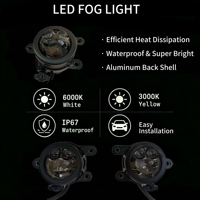 Phares antibrouillard LED Bi-Beam à projection directe, 59W 38W, blanc et jaune, pour Ford Kuga 2019 2020, directement de l'usine, faible MOQ