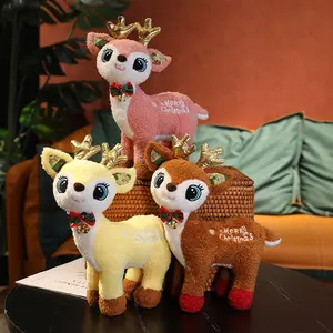 Kawaii, Рождественский олень с колокольчиком, мягкая плюшевая игрушка в виде животного, лучший рождественский подарок для девочек, детей