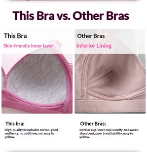 Women Bralette No Underwire Padded Wide Straps Breathable <b>Push</b> <b>up</b> Full Cover Middle-aged Ladies <b>Wireless</b> <b>Bra</b> - Product Image 6