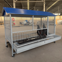 Poulailler métallique galvanisé à toit en pente, résistant à la pluie, facile à installer, avec grillage soudé perforé, pour l'élevage de poulets