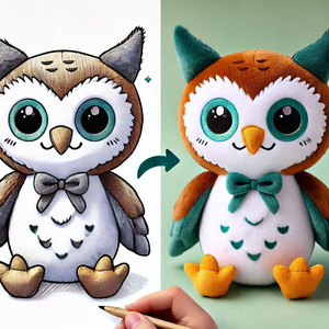 Brinquedo De Pelúcia Personalizado Da Foto Bonito Olhos Grandes Brinquedos De Pelúcia Brinquedo De Pelúcia Coruja - Product Image 3