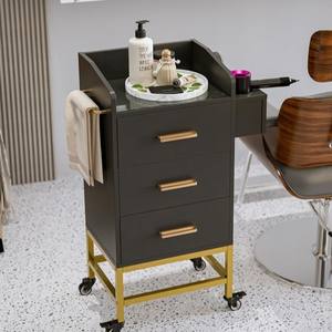 लक्जरी सस्ते नाई सोप फर्नीचर स्टेनलेस स्टील स्टाइलिंग सैलून उपकरण सौंदर्य हेयर सैलून उपकरण सौंदर्य हेयर सैलून और दराज के साथ ट्रॉली - Product Image 6