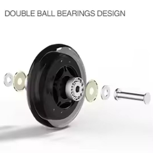 Roues pivotantes silencieuses en PU de 2,5 et 3 pouces, style patins à roulettes, noires transparentes, modernes, réglables, universelles, charge 35 kg - Product Image 3