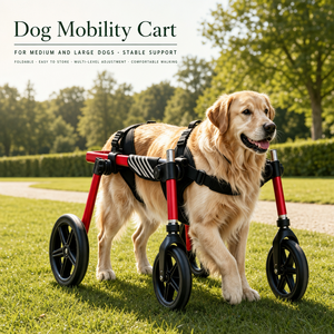 Carrito de Movilidad Ajustable para Perros, Marco Rojo de Aluminio, Silla de Ruedas para Mascotas, Arnés de Soporte para Caminar - Product Image 5