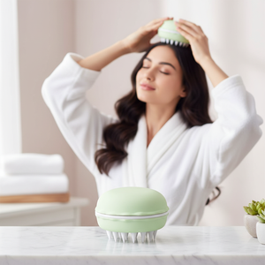Brosse de massage du cuir chevelu humide et sec, 24 nœuds de massage en silicone, relaxation capillaire sous la douche, stimulation du cuir chevelu irrité, spa à domicile, design macaron mignon - Product Image 3