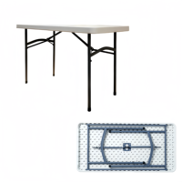 Table pliante en plastique moulé par soufflage pour extérieur, vente en gros d'usine - Empilable et durable, idéale pour hôpitaux, restaurants, parcs et camping