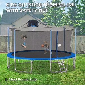 Hot <strong>Sale</strong> Outdoor Alloy Steel <strong>10ft</strong> Kids <strong>Trampoline</strong> with Safety Enclosure Net Christmas Gift for Boys and Girls-E-Commerce - Product Image 2