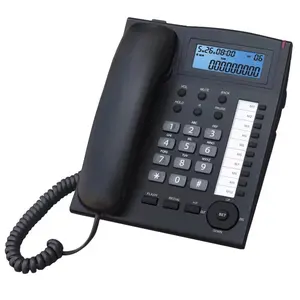 Beste Qualität Anrufnummer neu einzelleitung kabeltelefon mit zwei-wege-Lautsprecher Büro Telefon zuhause schwarze Geschenkbox Telefonos 3 Jahre