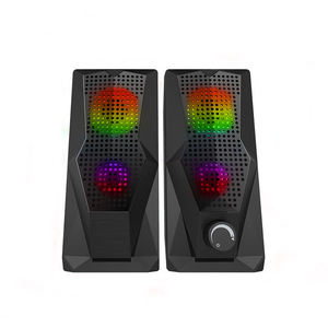 ลำโพงพกพาสำหรับคอมพิวเตอร์แล็ปท็อป 2.0 USB พร้อมไฟ LED ดีไซน์พลาสติกขนาดเล็ก ใช้พลังงาน DC ช่องเสียบ AUX สำหรับเชื่อมต่อเสียง ลดราคาพิเศษ - Product Image 1