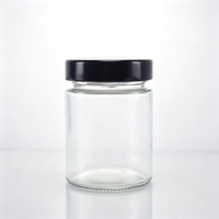 Pot en verre ergonomique à parois droites de 156 ml (5 oz) avec bouchon à vis pour aliments, sauces gourmandes, confitures, et nids d'oiseaux