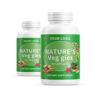 Suplemen Herbal Buah dan Sayuran Gummy Superfood Hijau Grosir OEM/ODM dengan Bayam, Brokoli & Bit