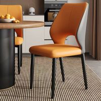Chaise de Salle à Manger Luxe Italien Métal Moderne MDF Qualité Hôtelière Haut de Gamme pour Table à Manger Maison Tabouret à Dossier pour Salon Chambre