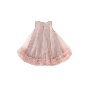 Vestido de Verano para Niñas, Sin Mangas, con Lazo, Malla, Poliéster, Informal, Formal, para Fiesta, Estampado, Dulce y Bonito - Product Image 3