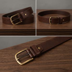 Cinturón de Cuero de Corte Moderno, Accesorio Ejecutivo de Cuero Genuino de Divine International - Product Image 1