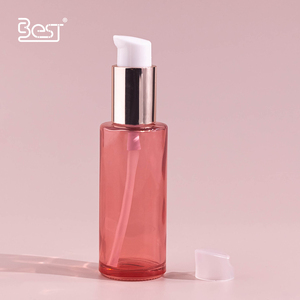 30ml 50ml 100ml Cylindre Rose Bleu Cristal Verre Transparent avec Métal et Plastique Pompe à Lotion pour Lotion Sérum et Crème Solaire - Product Image 2