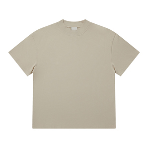 Camiseta pesada para hombre 280GSM de doble hilo, algodón de gran tamaño con escote pequeño - Product Image 1