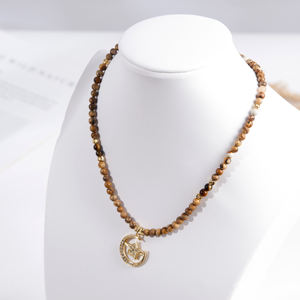 Оптовая цена винтажное дерево жизни кулон длинные натуральные каменные бусины ожерелья для женщин - Product Image 4