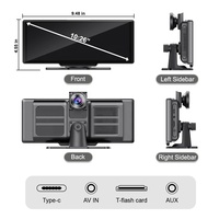 10.26 pouces 4G Dashcam intégré AI Carplay Android Auto Siri/Google Assistant lecteur multimédia GPS DVR pour aide inverse ADAS