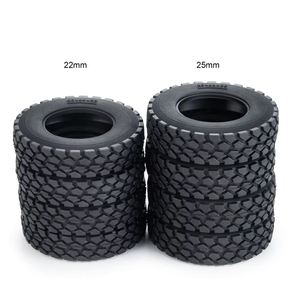 Métal 2 pièces avant 4 pièces moyeu de roues arrière et 10 pièces pneus de roue en caoutchouc pour <span class=keywords><strong>Tamiya</strong></span> 1/14 RC remorque tracteur pièces de camion - Product Image 3