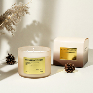 <span class=keywords><strong>Bougie</strong></span> parfumée en cire de soja de luxe haut de gamme, tendance, pour la décoration de la maison, personnalisée, en verre, à 3 mèches, pour le bain et le corps, vente en gros - Product Image 6