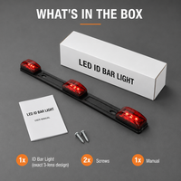 Nouvelle barre lumineuse d'identification universelle à LED rouge de 14 pouces, indice de protection IP67, homologation SAE/DOT, base en acier inoxydable pour camion et remorque
