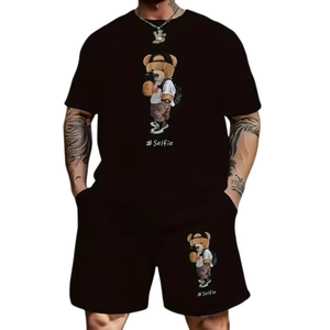 Conjunto Deportivo Informal de Verano Unisex de 2 Piezas, Camiseta de Manga Corta y Pantalones Cortos, Ropa Urbana - Product Image 2