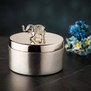 Boîte pour bébé artisanale en argent plaqué argent rond Code Silver - Product Image 3