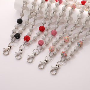 <strong>Custom</strong> 12+16mm Disco Ball Beaded <strong>Layered</strong> Pendant Bag Jeans Pocket Belt Pant Chains Rhinestone Stainless Steel Bead Wallet Chain - Product Image 6