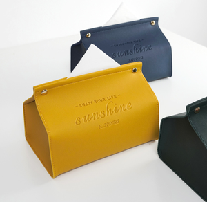 Leather Tissue Box Cover Carton Tea Table Box case Cover Tissue PU Leather Square Tissue Box Holder