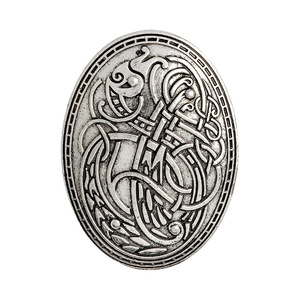 Spilla Amuleto Fai-da-te in <span class=keywords><strong>Lega</strong></span> Metallica Vintage con Stampa a Fustella, Motivo Lupo Vichingo <span class=keywords><strong>Nordico</strong></span>, Accessorio all'Ingrosso di Grande Successo - Product Image 6
