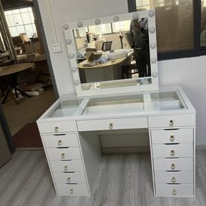 <span class=keywords><strong>Coiffeuse</strong></span> de Maquillage Personnalisée à Prix Abordable avec Miroir Lumineux à <span class=keywords><strong>LED</strong></span> et Ampoules pour Chambre d'Hôtel - Product Image 2