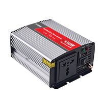 Convertisseur d'alimentation portable pour voiture monophasé 150W, DC 12V vers AC 110V/220V avec port de charge rapide USB 3.0 pour les voyages