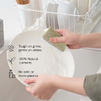 Ensemble d'outils de nettoyage multi-usages en bambou et sisal naturel, fabriqués à la main, sans plastique, durables et écologiques, pour vaisselle, casseroles et poêles