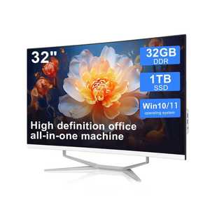 PC All-in-One Curvo da 32 Pollici FHD 1080P, 8/16/32GB DDR4, <span class=keywords><strong>256</strong></span>/512GB/1TB <span class=keywords><strong>SSD</strong></span>, Win10/11, 60Hz, Monitor LCD AIO per Gaming e Ufficio - Product Image 1