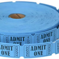 Billets de tombola en papier couché 1x2 pouces, numérotés consécutivement, perforés, imprimés offset pour événements et tombolas
