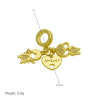 Bracelet pendentif en zircon en forme de cœur pour garçons et filles, bijoux de mode, vente en gros
