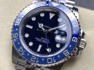 Reloj Mecánico de Lujo, Super Calidad, Resistente al Agua, 40mm, Fábrica AR, Acero 904L, Movimiento 3285, Cerámica Azul, Diver GMT Blueberry - Product Image 3