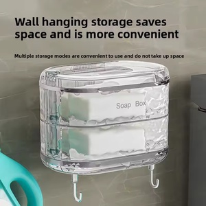 Jabonera Giratoria Sin Agujeros, Jabonera Multicapa, Estante de Baño, Jabonera de Pared con Drenaje de Agua - Product Image 4