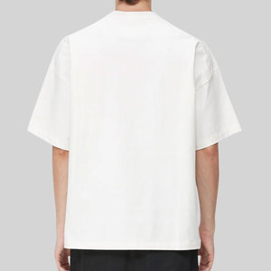 100% Cotton Heavyweight Boxy Fit <b>Tshirts</b> Drop Shoulder Baggy Round Neck T Shirt Summer Oversized Plain <b>White</b> Men's T-Shirt - Product Image 3