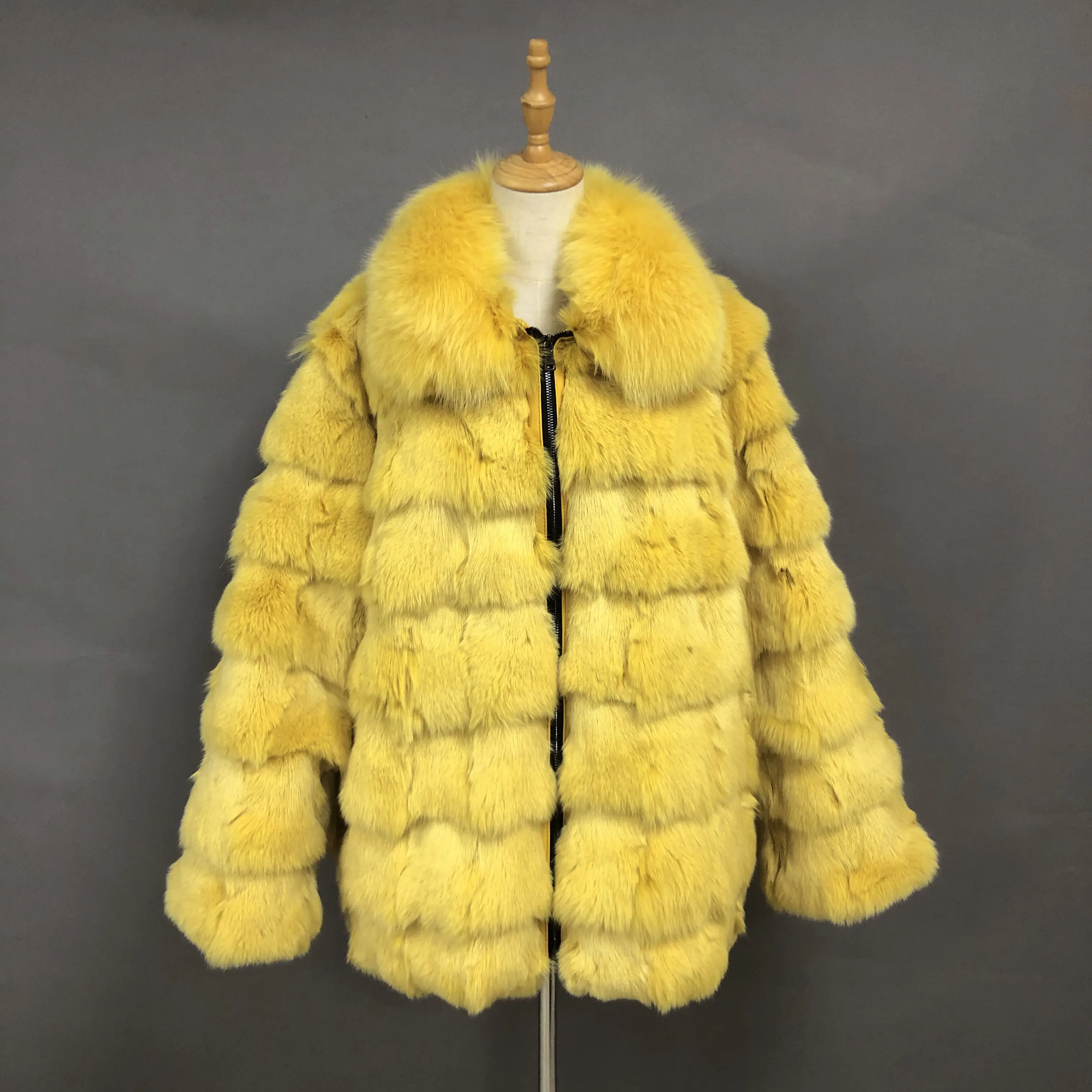 2022 Custom Luxury Men Fur Coat Winter Warm Fluffy Fur Jacket Men's Furry Real Fox Fur Coat For Men