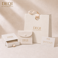 Ensemble d'emballages de luxe personnalisés pour bijoux DEQI Factory : boîtes, sacs, pochettes et cartes de remerciement sur mesure, emballage de marque.