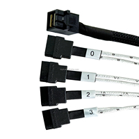 Câble de raccordement Mini SAS SFF-8643 4x SATA pour contrôleur RAID, accessoires informatiques industriels, 4 HDD/SSD, OFC plaqué argent