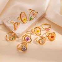 Bague en pierre naturelle en forme de cœur, mode européenne et américaine transfrontalière, pour femmes, luxe léger, niche, haut de gamme, unique, polyvalente