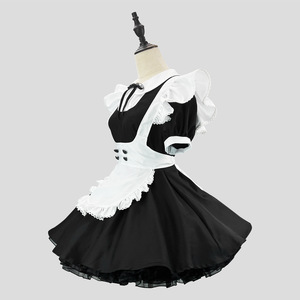 Japanese Maid Outfit Black Lolita Dress OP K-On! Cosplay Costume Women Adult Size - Product Image 2