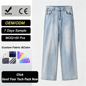 Pantalones Vaqueros de Verano Transpirables Personalizados, Talla Grande <span class=keywords><strong>para</strong></span> Hombre, Cintura Alta, Elásticos, Ecológicos, Ligeros, 100% Algodón Estampado - Product Image 1