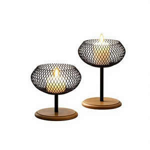 Round Iron Wire Decorative <b>Candlestick</b> <b>Holder</b> Home Hotel Wedding Home Lighting black powder coated Candle <b>Holder</b> - Product Image 1