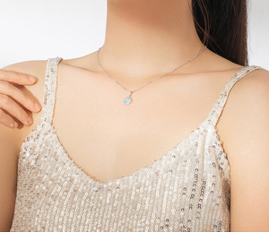 เทรนด์อารมณ์925ที่ดีของผู้หญิงเงินสเตอร์ลิงชุบโรเดียมสร้อยคอโอปอลจี้ดวงอาทิตย์เครื่องประดับแฟชั่นทันสมัย - Product Image 3