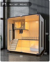 Grande Villa pour Chat, Cage, Maison, Abri, Meuble de Présentation pour Magasin d'Articles pour Animaux, Lit, Meuble pour Chat avec Design Spacieux à Plusieurs Niveaux